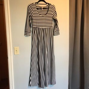 2/4 Sleeve Striped Maxi Dress
